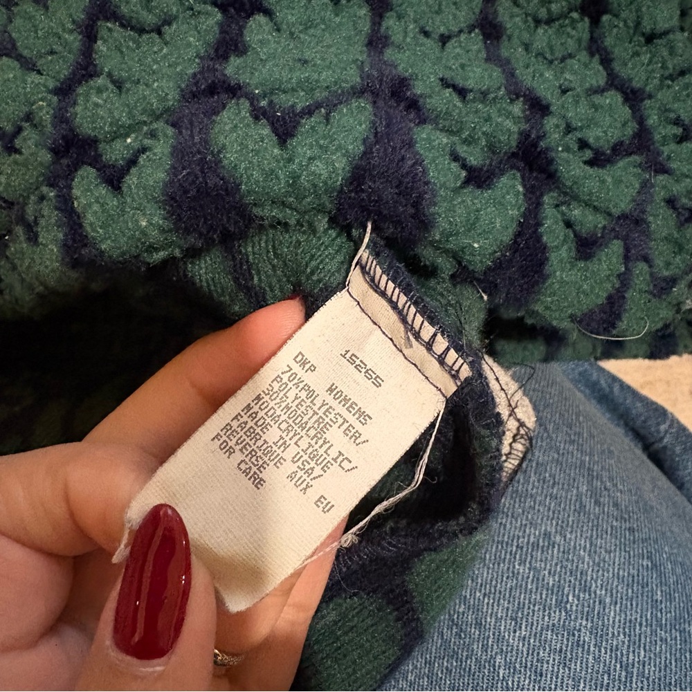 VTG Vintage woolrich green fleece teddy sweater size M snowflake - Picture 13 of 14